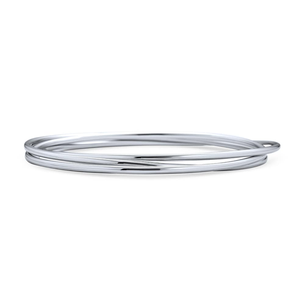 PriceRock Sterling Silver Claddaugh Bangle 7.5 Inches Long 